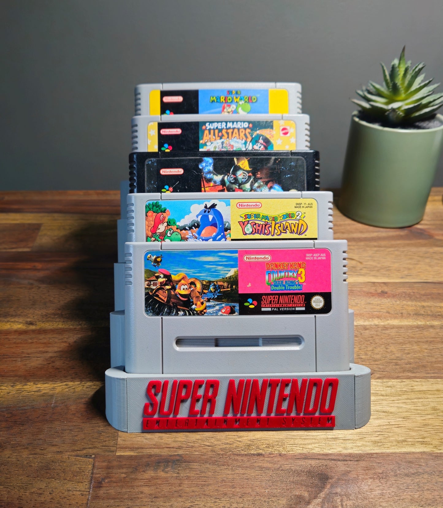 Super Nintendo 5 Game Catridge Holder for PAL and NTSC